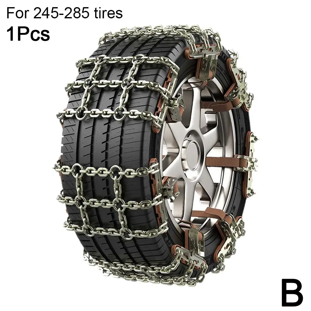 Car Tire Snow Chains Auto Tire Anti-skid Chain Snow Mud Sand Metal Anti-skid Chain 165-265mmm for Car SUV Tires N K7T0