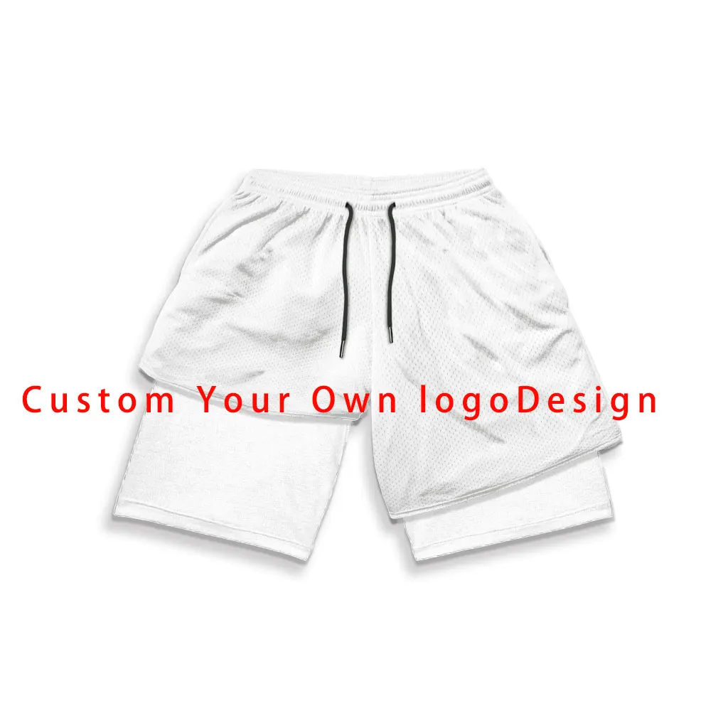 

Custom You Own Design Running Shorts Men 2 in 1 Training Gym Black Shorts Fitness Joggers Jogging Summer Sports Workout Shorts