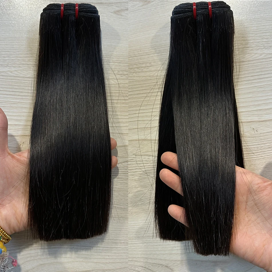 Chinese Virgin Human Hair Silky Straight Bundle 100G Raw Virgin Hair Bone Straight Super Double Drawn Human Extensions