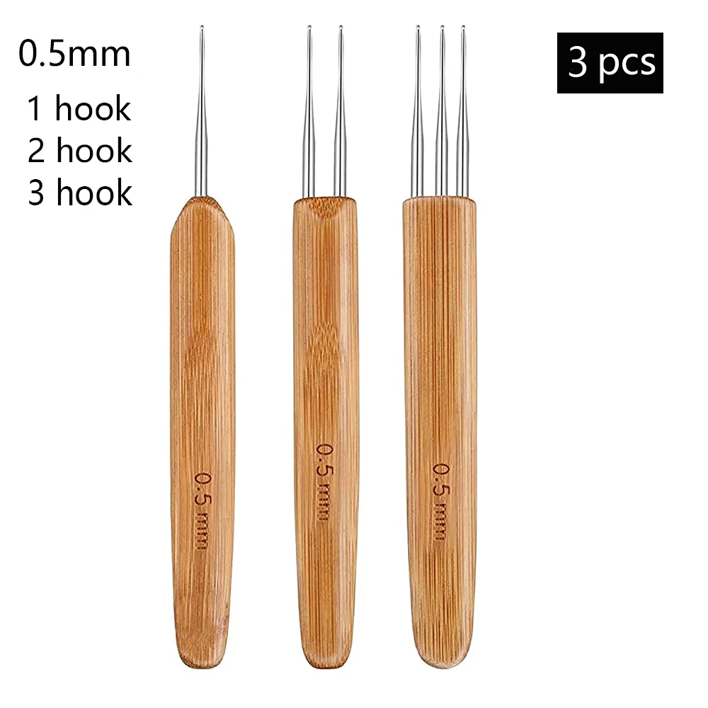 Crochet Hooks 3pcs/set Dreadlock Crochet Hook Needle For Hair Braid Craft