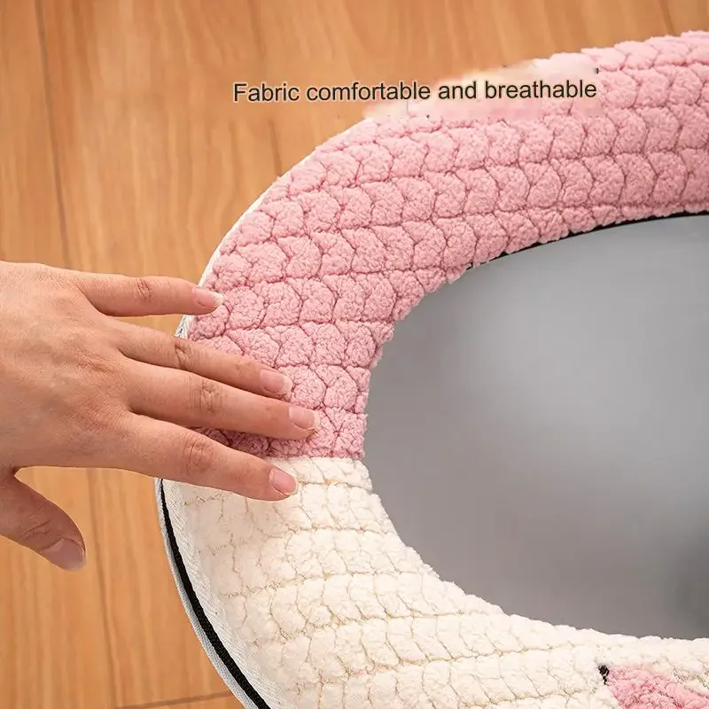 Universal Toilet Seat Cover Cute Alpaca Closestool Mat With Zippe Soft Warm Toilet Seat Cushion Bathroom Toilet Lid Accessories 2