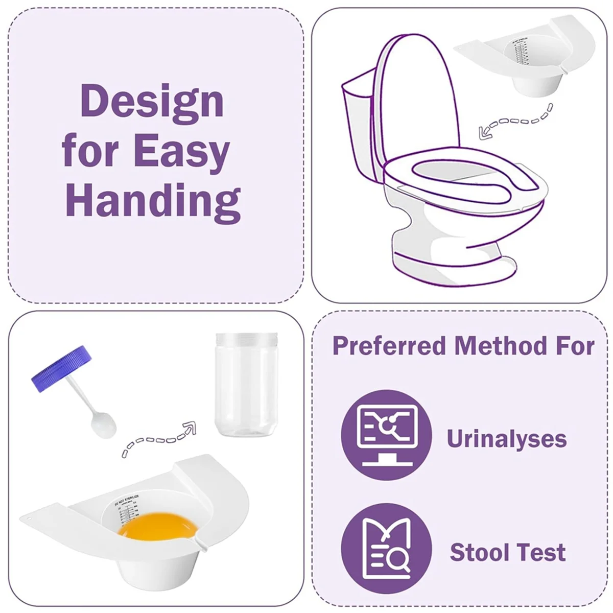10 Pcs Urine Hats for Toilets Stool Sample Collection Kit