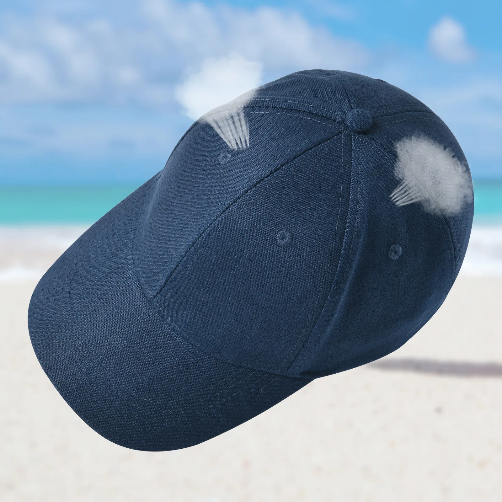 BOTVELA Unisex Linen Baseball Caps Superio Breathable Soft Summer Sun Hats Casual Outdoor Adjustable Hats 3