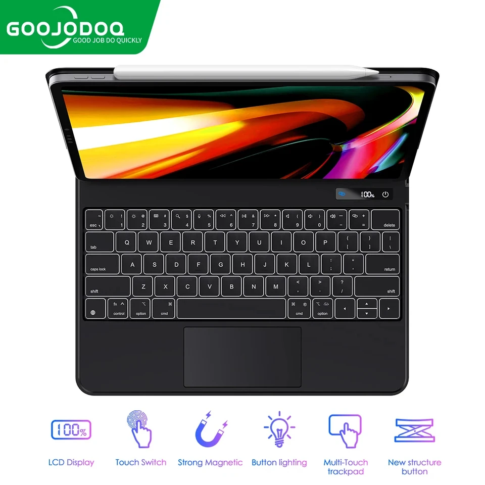 【美品】GOOJODOQ iPad Pro/Air Magic Keyboard GOOJODOQ Magic Keyboard for iPad Pro 11 13 2024 M4 Air 6 Air