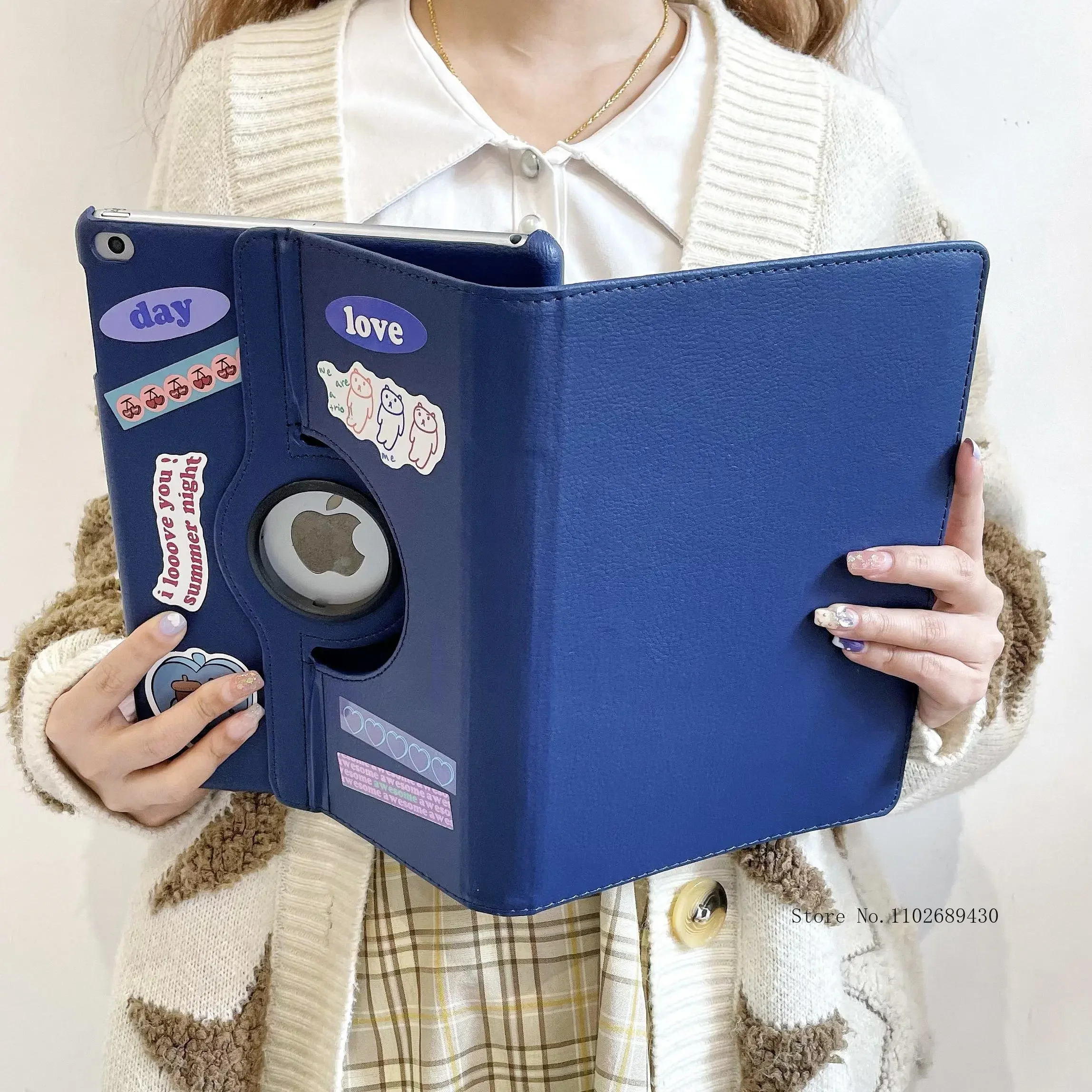 Enhanced Rotating iPad Mini Protective Case with Sticker