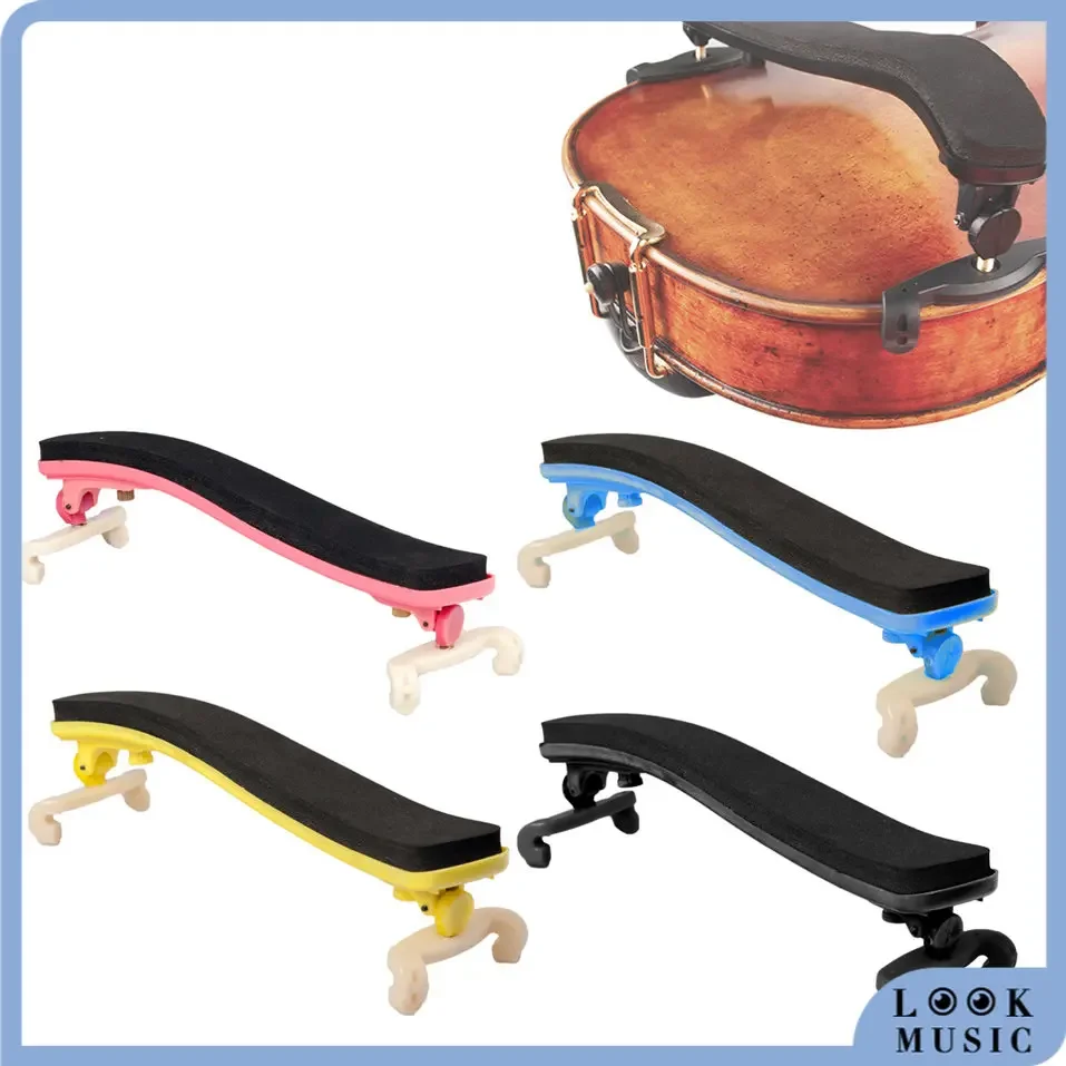 LOOK Violin Shoulder Rest Plastic EVA Padded Fiddle Accessories Universal Pads Color Adjustable Feet For 1/8 1/4 1/2 & 3/4 4/4
