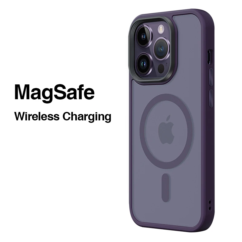 

Оригинальный прозрачный матовый Магнитный чехол Magsafe для iPhone 14, 13, 12, 11 Pro Max с беспроводной зарядкой