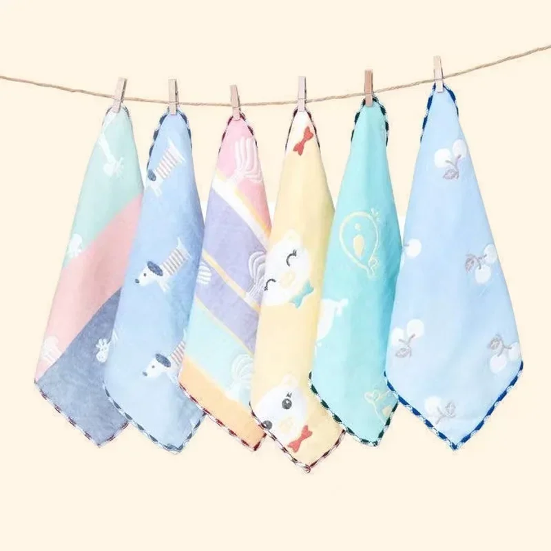 5PCS 베이비 타올 목욕 타올 100% 코튼 페이스 수건 모슬린 스퀘어 핸드 닦..