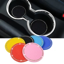 Anti-Slip Diamond Bling Car Mug Coaster Water Cup Holder Silicone Dog Paw Coaster Mat Auto Accessories Portable Cup Pad Coaster