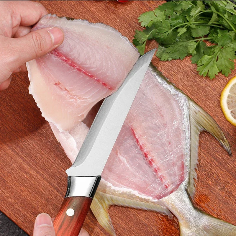 Butcher Bone Cleaver Cutting Knife Meat Chef Knife Sheath Slaughtering Sheep Fish Pig Fruit Vegetable Sharp Knives BBQ Tool