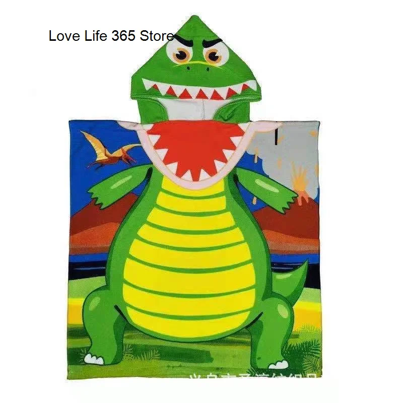 Mermaid Shark Children Microfiber 60*60 CM Beach Towel Wetsuit Hooded Cloak Quick-dry Poncho Bathrobe Bath Towels for Swim Surf microfiber towels quick drying towel