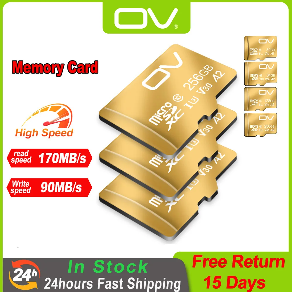 OV карта памяти Micro SD, 32 ГБ, 64 ГБ, 128 ГБ, 256 ГБ, 512 ГБ sandisk карта памяти micro sd класс 10 128 гб 32 гб 64 гб 256 гб