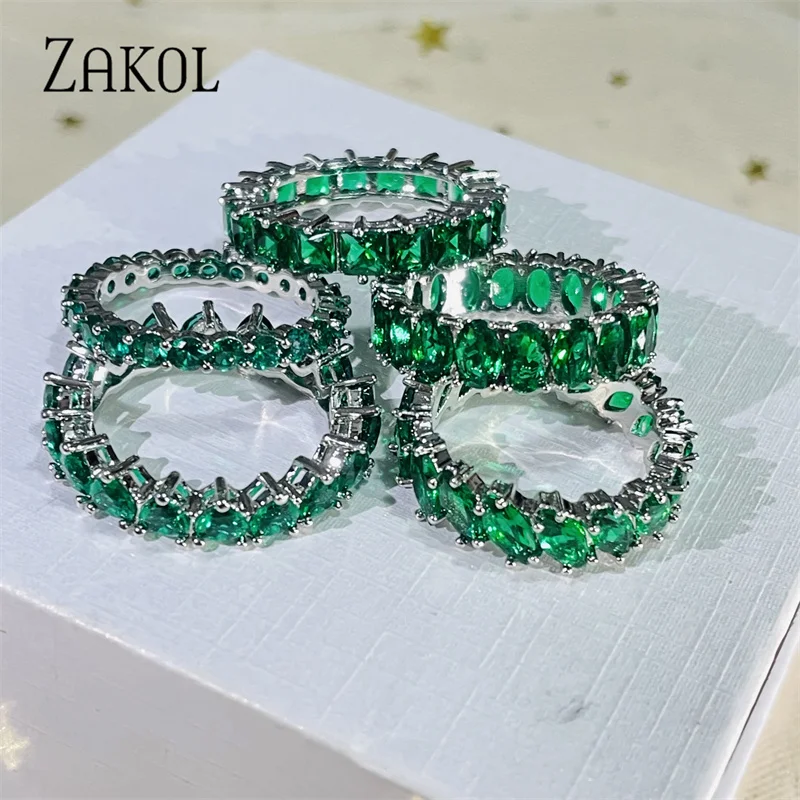 Zirconia Rings for Women Geometry Crystal Ring Party Female Jewelry