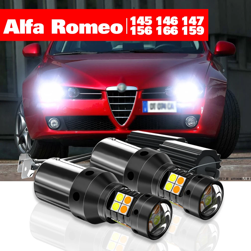 

For Alfa Romeo 145 146 147 156 166 159 (1995-2012) Accessories 2pcs LED Dual Mode Turn Signal+Daytime Running Light DRL