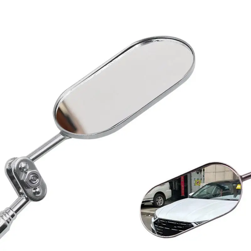 LED Telescopic Rotating Inspection Mirror with Folding Elliptical Design