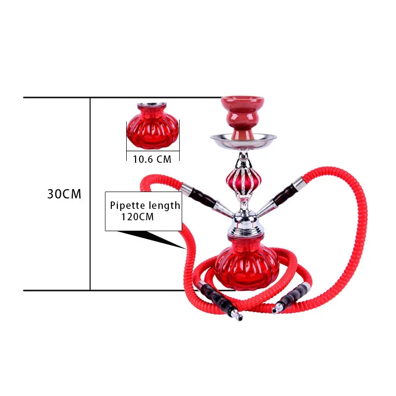 Double Hoses Hookah Shisha Pipe Set Nargile Chicha Sheesha Chicha Narguile Completo Bowl Charcoal Tong Glass Hookah Smoking Pipe hookah accessories hookah holder hookah pipes hookah set hookah mouthpieces