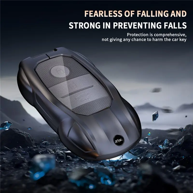 Zinc Alloy Silicone Car Key Case Cover - 360° Protection Key Shell