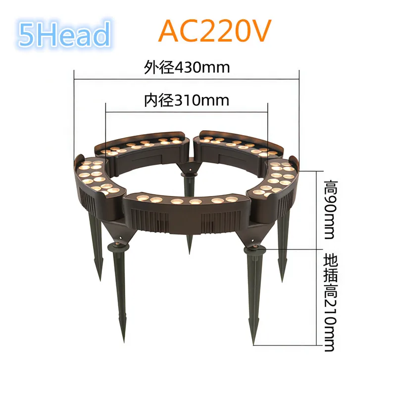Ландшафтное освещение, украшение сада, светильники для объятий деревьев, 60 Вт, 72 Вт, светодиодный RGB, прожектор для парка, двора, дерева, AC220V, лампа на столбе
