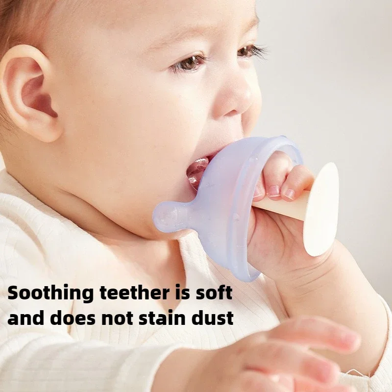 Baby Silicone Teethers Newborn Cartoon Small Mushroom Teething Toy Multifunction Chewable Teethers Infant Nursing Appease Nipple