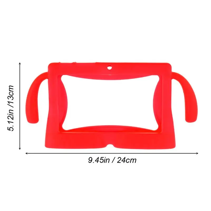 Estojo protetor para tablet, capa de silicone macia, protetor de concha, alças de transporte, cor aleatória, universal, 7