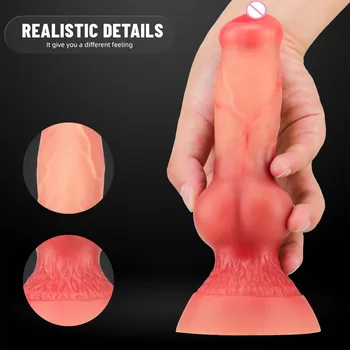 Hot Selling Wolf/Dog Dildo Sex Toys For Women Men Masturbators Thrust Vagginal Anal Butt Plug Fake Penis Faloimetor For Women 2