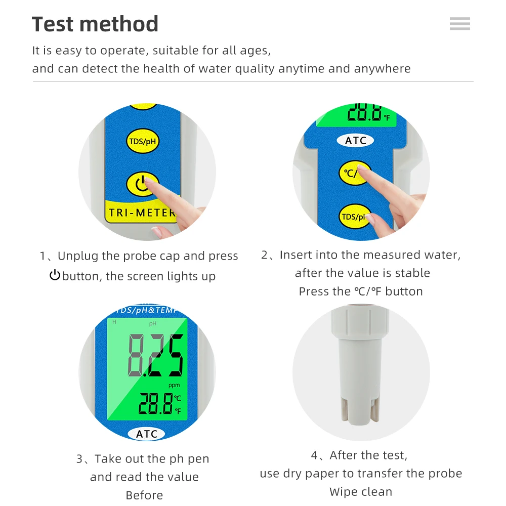 3 in 1 PH TDS Temperature Meter