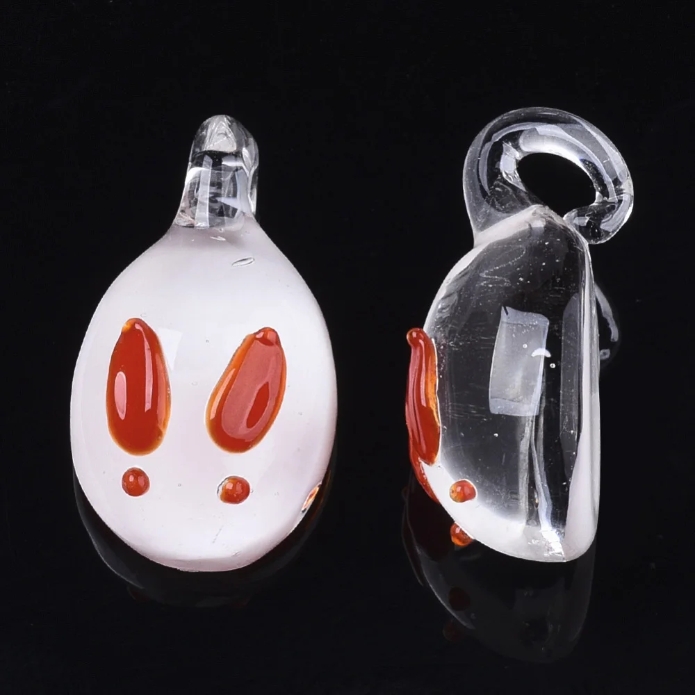 50pcs Handmade Lampwork Rabbit Pendants Easter Bunny Pendant for necklace jewelry making DIY Crafts Keychains Decor Accessories