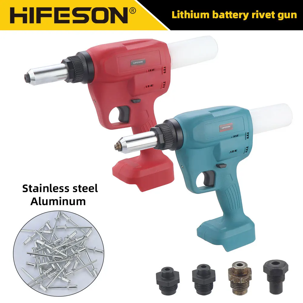 HIFESON Electric Blind Rivet Gun Riveting Tool Lithium Battery Riveter for Home Improvement Automotive Repair