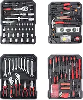 799pcs Aluminum Trolley Case Tool Set Silver, House Repair Kit Set, Household Hand Tool Set, with Tool Belt,Gift on Fat 2