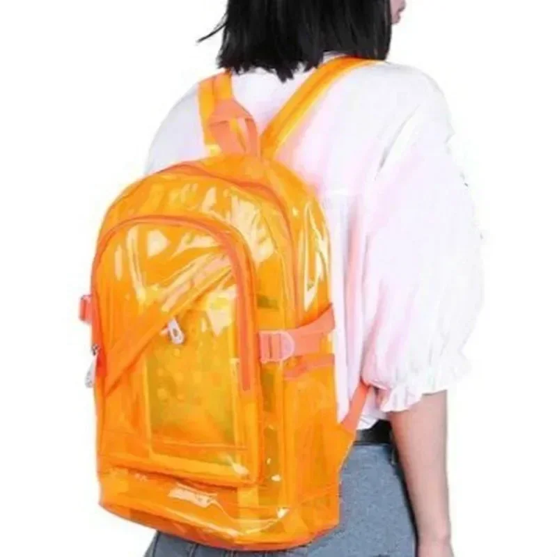 Fashion Transparent Backpack,Waterproof PVC Clear Plastic,Daily Mini,Teenager Girls Notebook School Bag