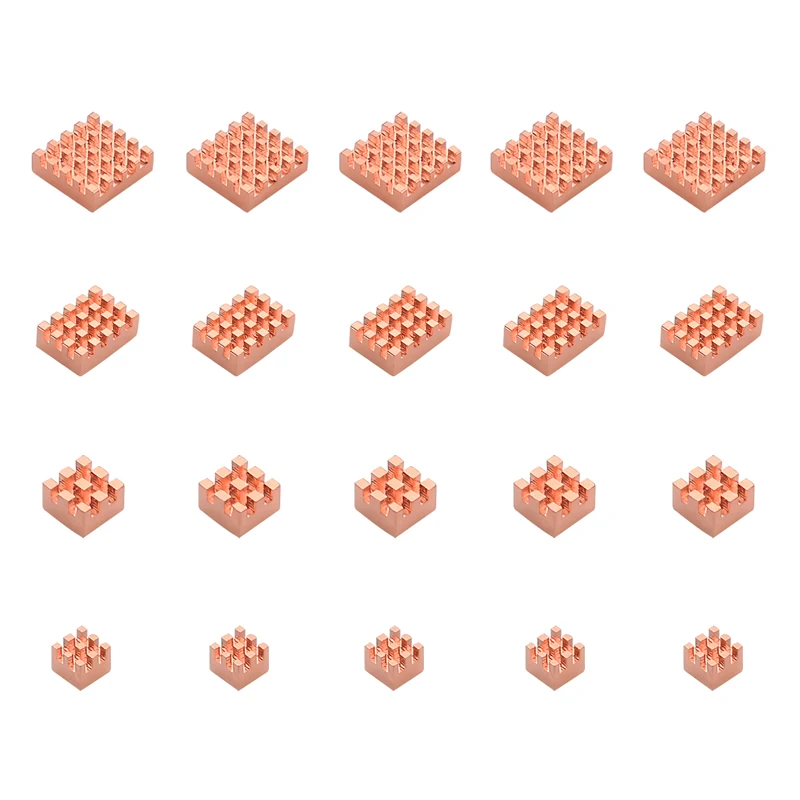 20pcs Raspberry Pi 4 Heat Sink Aluminum Copper Heatsink Cooling Radiators With Thermal Pad On Back for Raspberry Pi 4 Model B