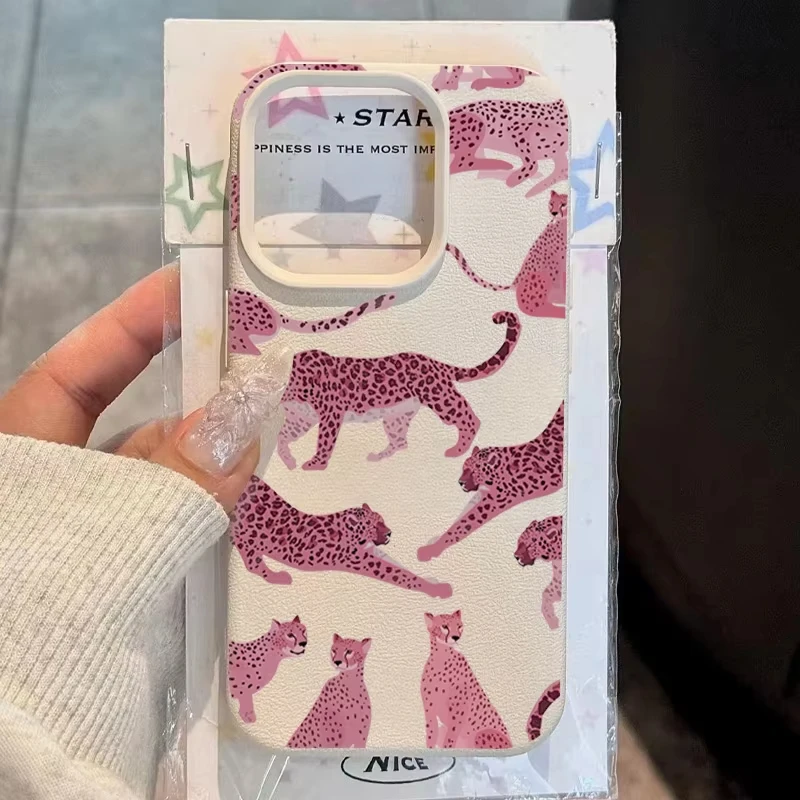 Chic Pink Leopard Pattern Shockproof Phone Case - Stylish Soft Protector Cover