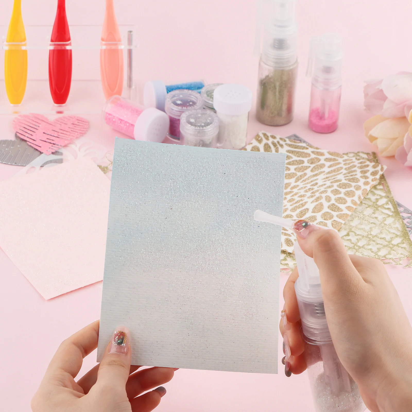 Glitter Duster for Adding Sparkle Shimmer Dry Powder Empty Bottles DIY Scrapbooking Accessories Portable Spray Bottle 14/35 ML