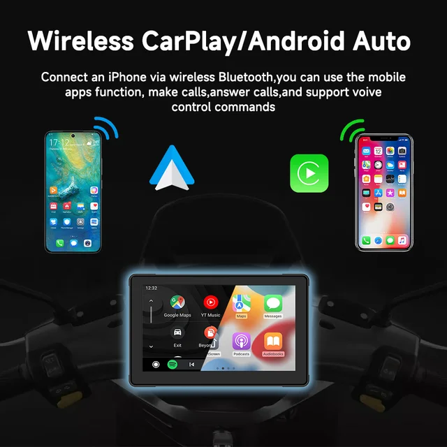 JIUYIN 7inch Motorcycle Portable Navigation GPS Screen IPX7 Waterproof Display Bluetooth Wireless Apple Carplay Android Car - Image 2