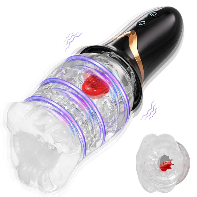 Automatischer vibrierender rotierender männlicher Masturbatorbecher mit 8 Rotationen und 10 Vibrationen, elektrische Taschenmuschi, Blowjob, Sexspielzeug für Männer