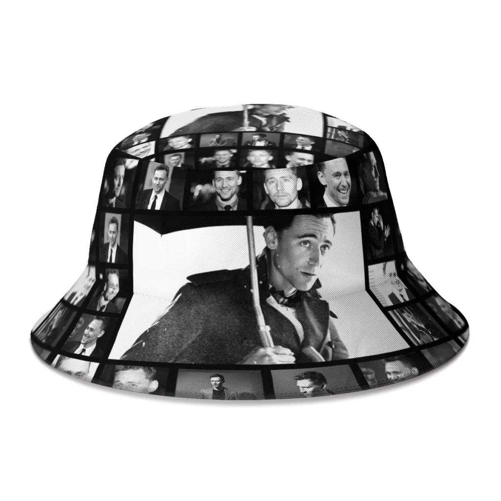 톰 히들 스톤 콜라주 어부 모자, 남아/여아 참신한 스타 가을 버킷 모자, 여행 파나마 모자, 드롭 배송 