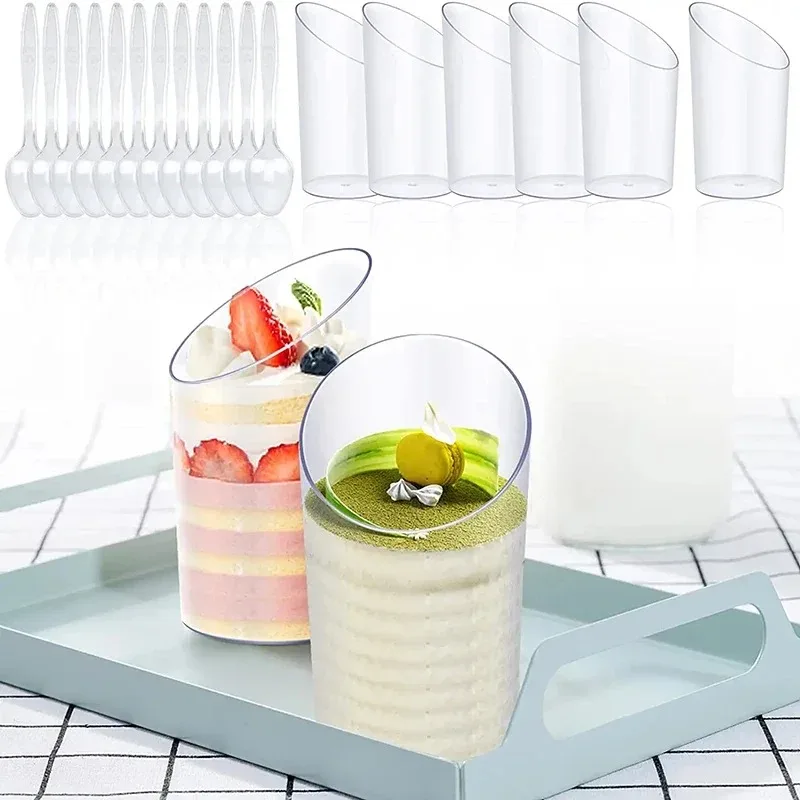 5/10 70ml Ice-Cream Cups Plastic Pudding Cups Mousse Dessert Picnic Party Packing Dessert Cups Christmas Supplies
