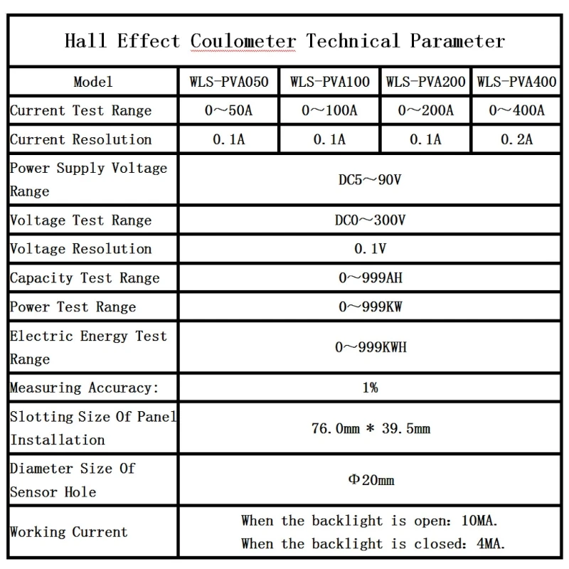 

DC300V 100A 200A 400A Hall Effect Coulometer Digital Voltmeter Ammeter Sensor Drop Shipping