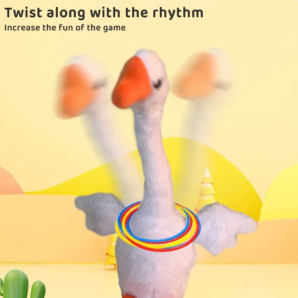 귀여운 반복 말하는 오리 어린이용 봉제인형 재미있는 선물 트위스팅 모방 말하는 춤추는 음악 녹음 장난감 교육용