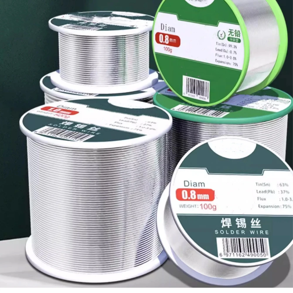 1pcs 50g-500g 63/37 저온 솔더 와이어 주석 0.3/0.4/0.5/0.6/0.8/1.0/1.2/1.5/2.0mm 로진 주석 납 솔더 와이어