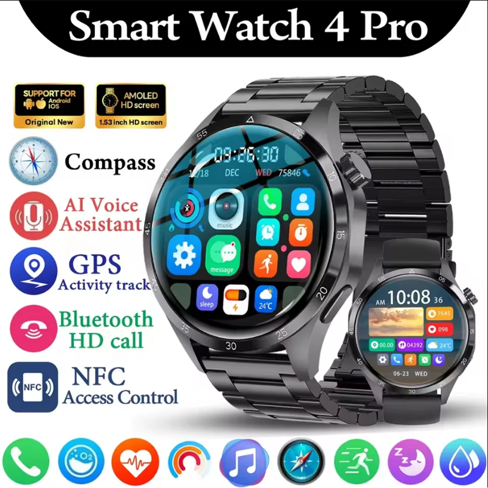 2026 New GPS Sports Smart Watch Men Heart Rate Health Monitoring IP68 Waterproof Compass NFC Bluetooth Call Smartwatch Men 1