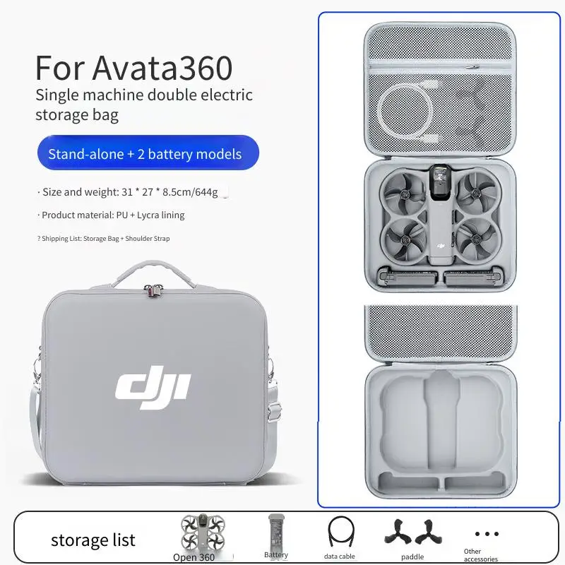 DJI Avata 360 보관 가방 휴대용 단일 기계 세트 싱글 숄더 백팩 방수 및 내압 액세서리