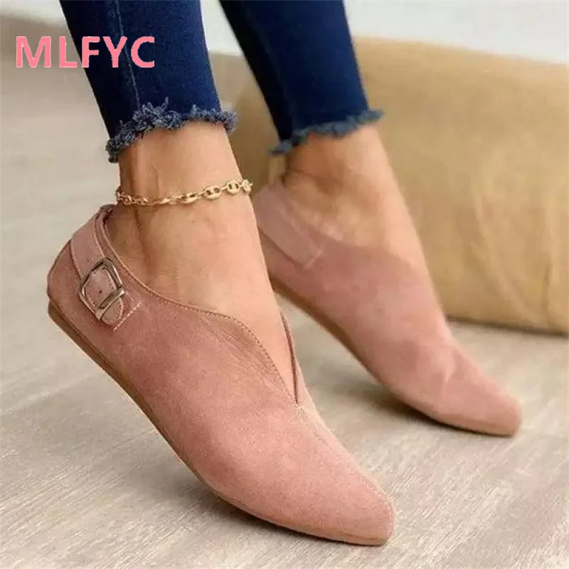 Women's casual single shoes, women's fashion large size women's shoes, flat shoes, minimalist slip on single shoes