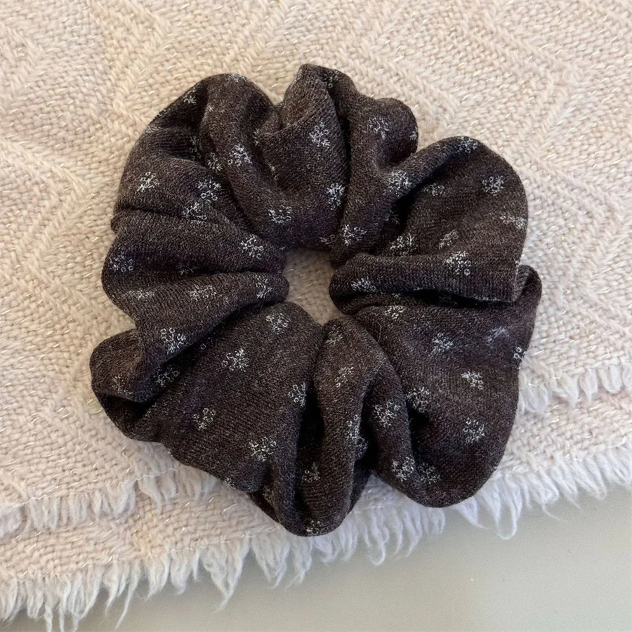 Koreanische Blumenmuster-Strick-Scrunchies für Damen und Mädchen, Elastisches Haarband, Haarschmuck, Haargummi, Kopfschmuck, Pferdeschwanzhalter – Detail 16