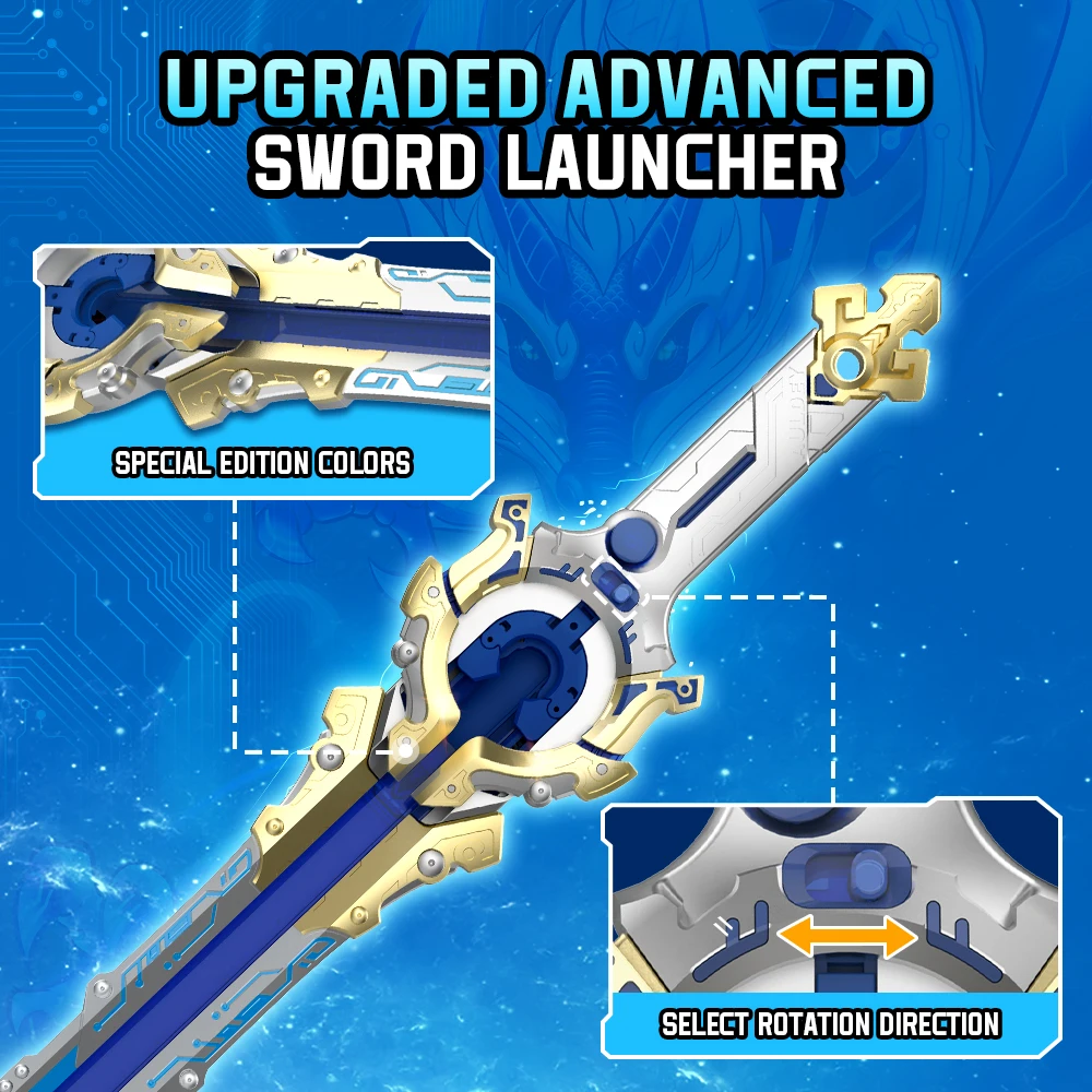 INFINITY NADO Master Belt Battle Set Sword Launcher Fury Wave Dragon Launcher Anime Kid Toy