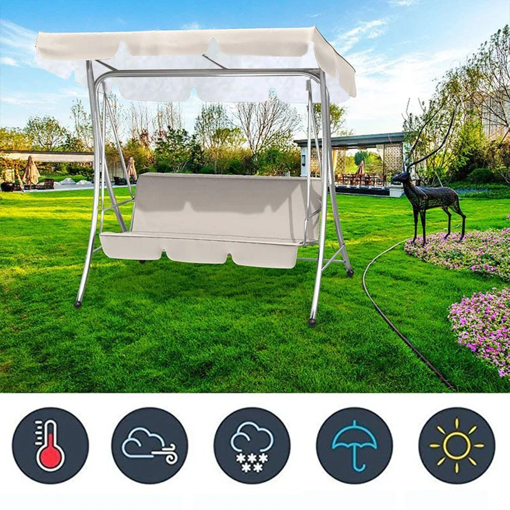 

210D Waterproof Swing Cover Swing Chair Top Rain Cover Rain-Proof Seat Cover Outdoor Garden Courtyard Swing Chair Dust Cover//