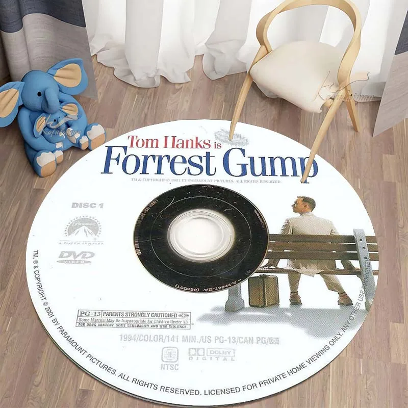 Movie CD Rug DVD Carpet Creative Round Mat Circle Bath Mat Gift Souvenier Home Decoration Rugs for Kitchen Bedroom Living Room 5