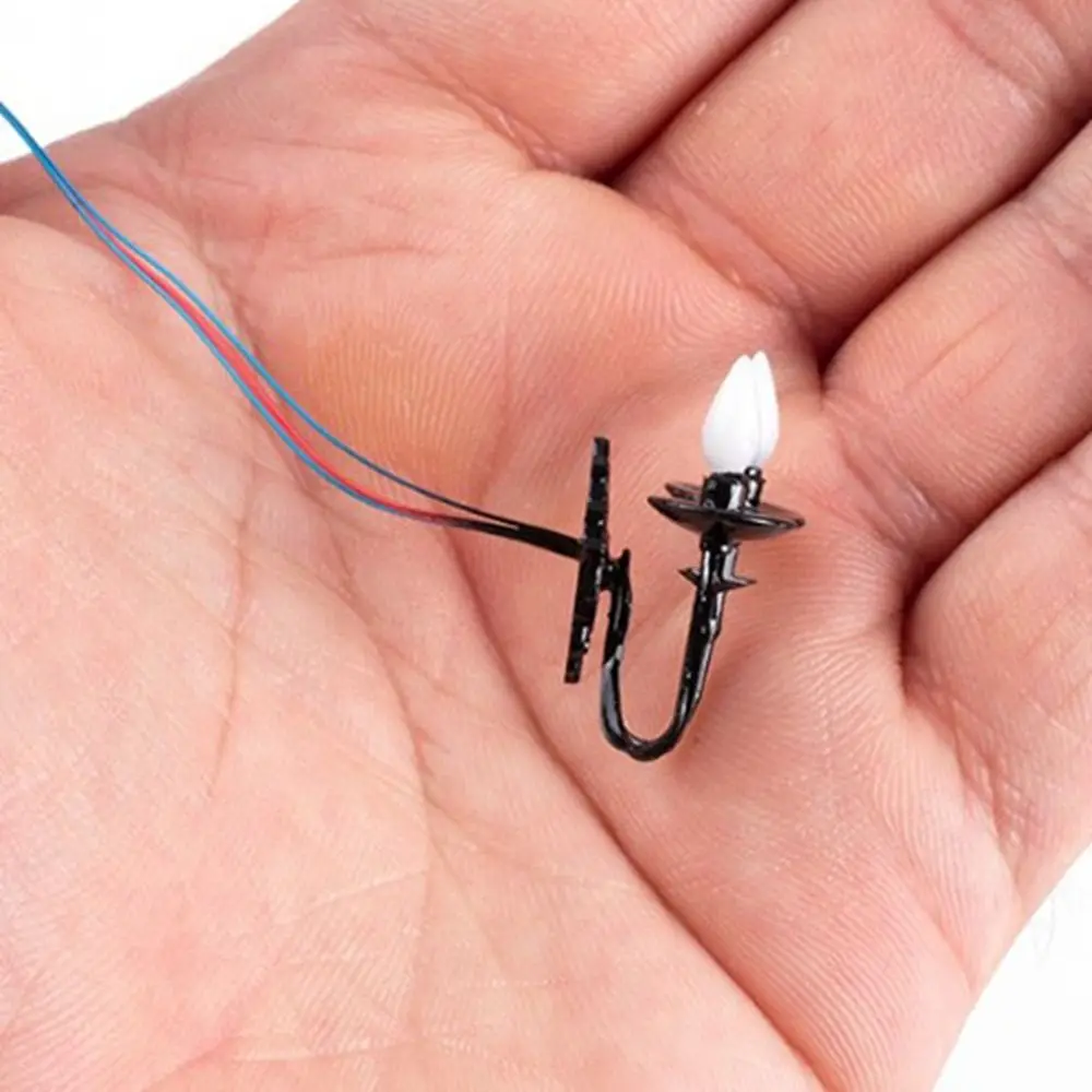 2.5*2.7cm Dollhouse Wall Lamp ABS Metal Material 3V White/Warm Light Model House Garden Decor Garden Yard Led Light