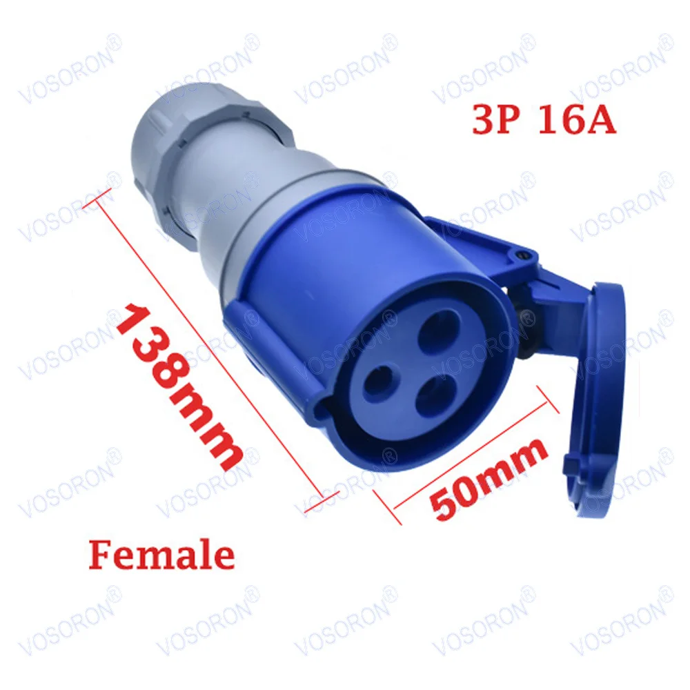 工業用プラグソケット 63A 125A 防水 オス メス 電気コネクタ 3P 4P 5