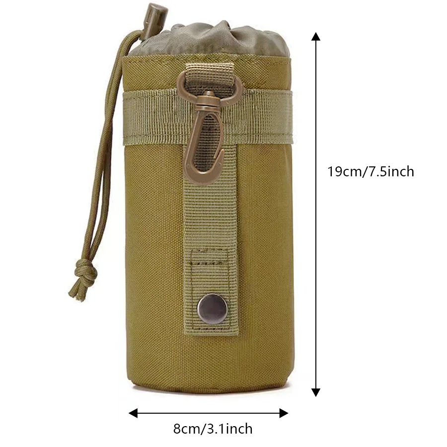 Outdoor Molle Water Bottle Bag Rack Camping Hiking Bicycle Bottle Bag Pulling Rope Multi functional Bottle Bag
